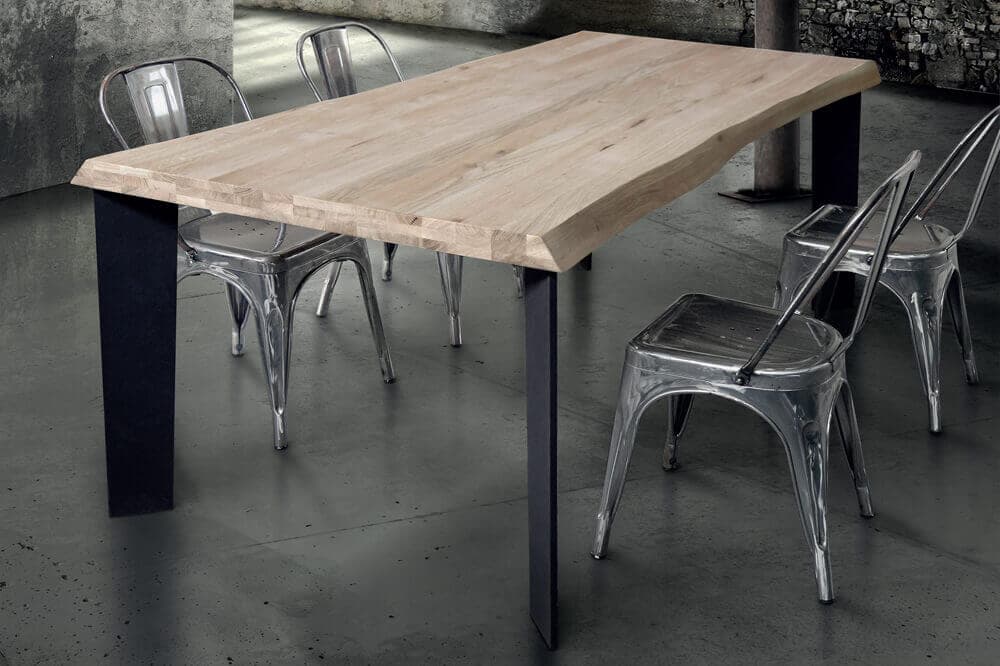 ALBERT - tavolo da pranzo moderno in metallo e legno 160x90 Nero in Tavoli da sala da pranzo Milani Home - Dueville, commercioVirtuoso.it