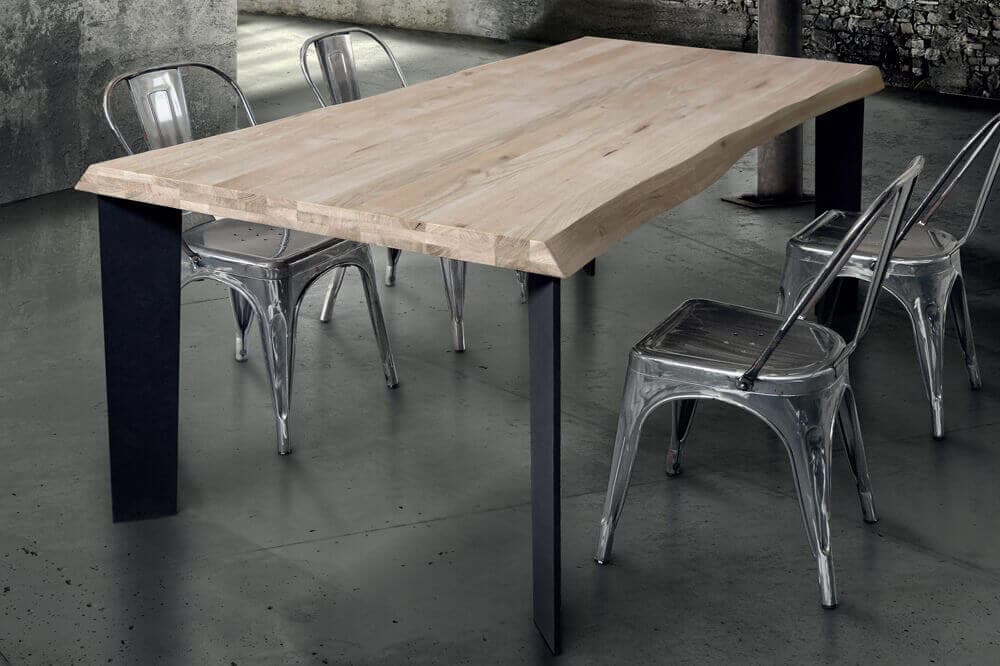 ALBERT - tavolo da pranzo moderno in metallo e legno 180x90 Nero in Tavoli da sala da pranzo Milani Home - Dueville, commercioVirtuoso.it