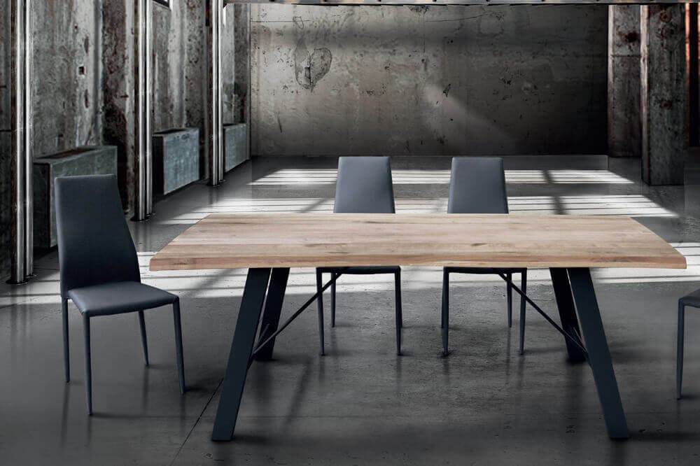 GREGORY - tavolo da pranzo moderno in metallo e legno 180x90 Nero in Tavoli da sala da pranzo Milani Home - Dueville, commercioVirtuoso.it