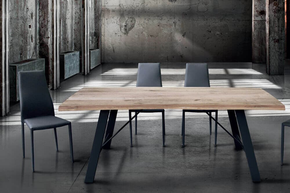 GREGORY - tavolo da pranzo moderno in metallo e legno 250x100 Nero in Tavoli da sala da pranzo Milani Home - Dueville, commercioVirtuoso.it