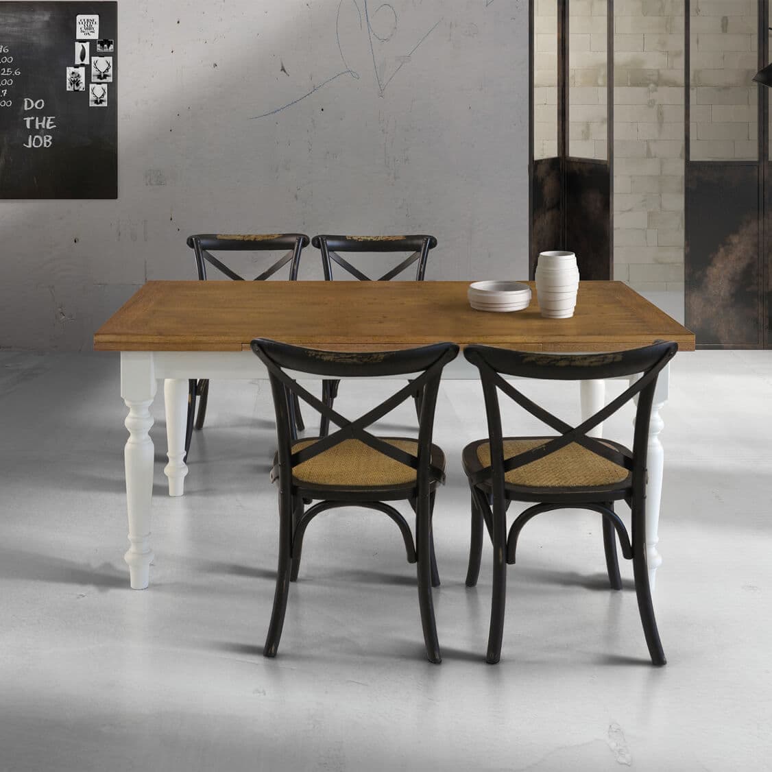 BARRETT - tavolo da pranzo moderno allungabile a libro in rovere 90x90/180 Bianco in Tavoli da sala da pranzo Milani Home - Dueville, commercioVirtuoso.it