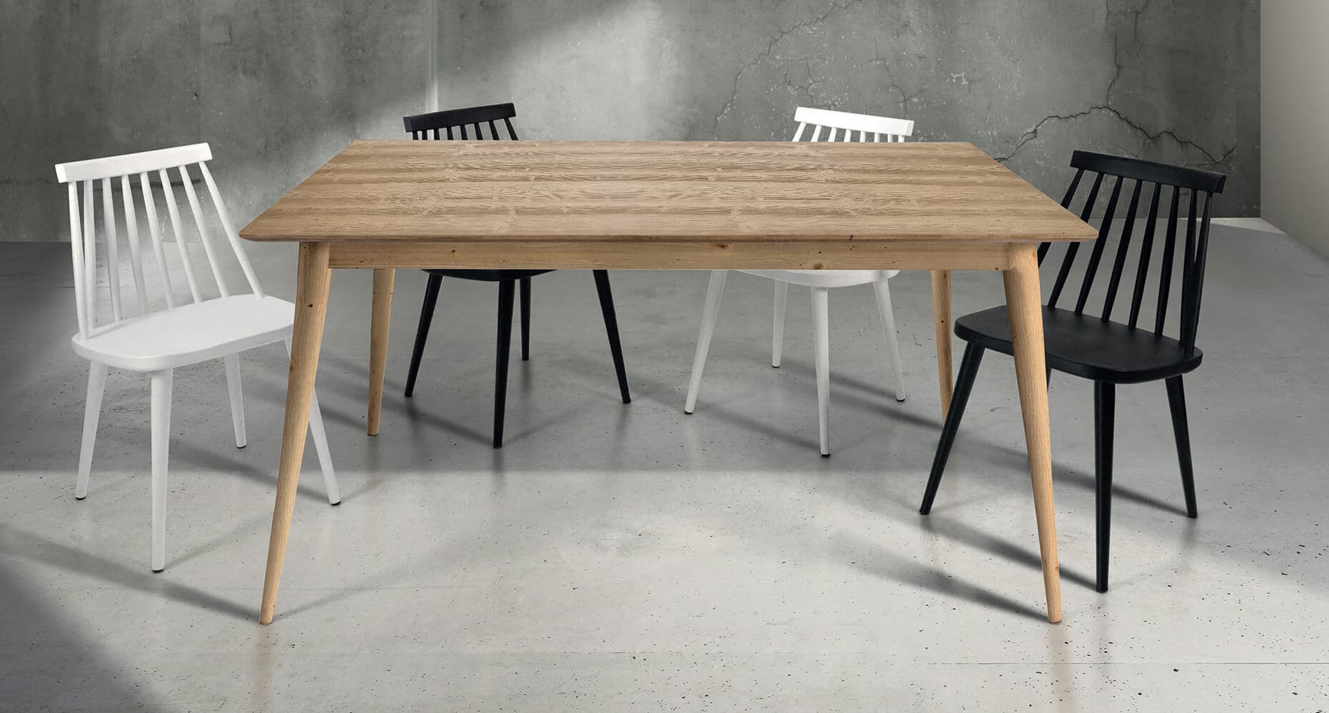 BRIAN - tavolo da pranzo moderno allungabile in abete spazzolato 85x160/210 Marrone in Tavoli da sala da pranzo Milani Home - Dueville, commercioVirtuoso.it