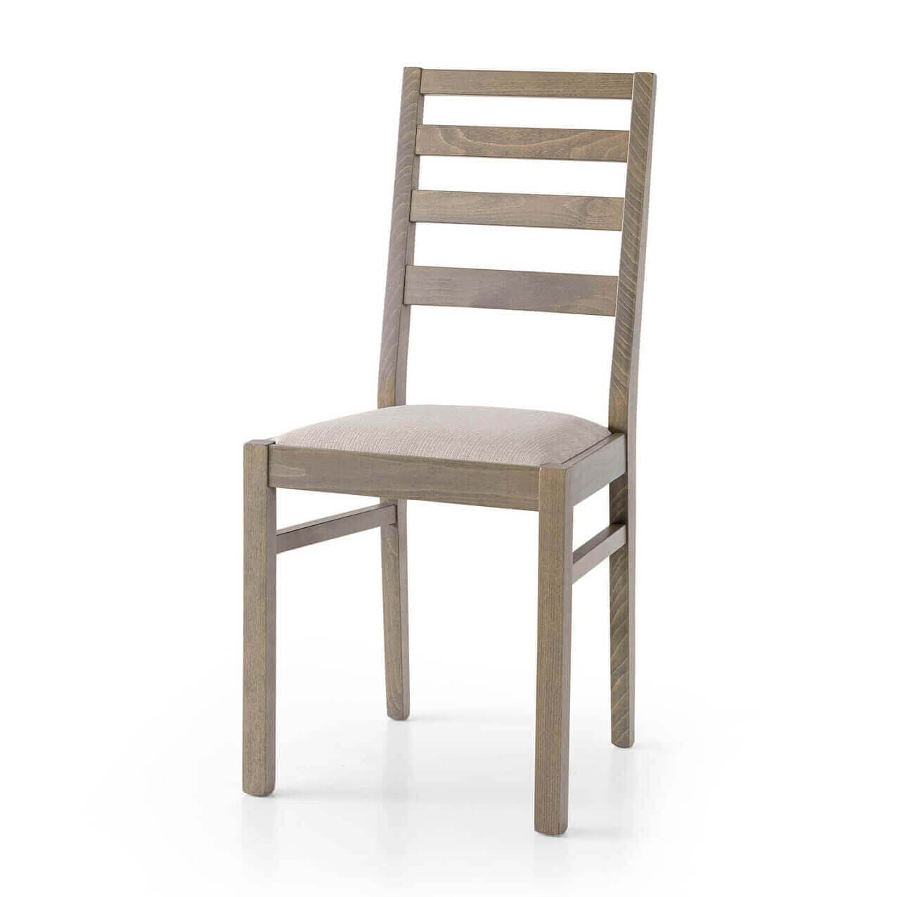 BEATRIX - sedia moderna in legno con seduta in stoffa Tortora in Sedie Milani Home - Dueville, commercioVirtuoso.it