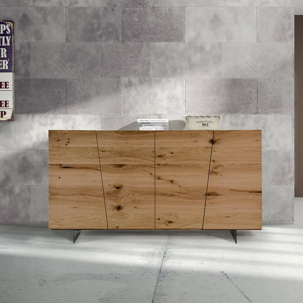 BYRON - madia moderna in rovere nodato spazzolato 180x50x87 Marrone in Credenze Milani Home - Dueville, commercioVirtuoso.it