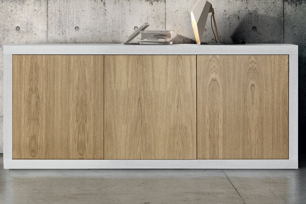 CARLYLE - credenza moderna in nobilitato 186x45x75 Bianco in Credenze Milani Home - Dueville, commercioVirtuoso.it