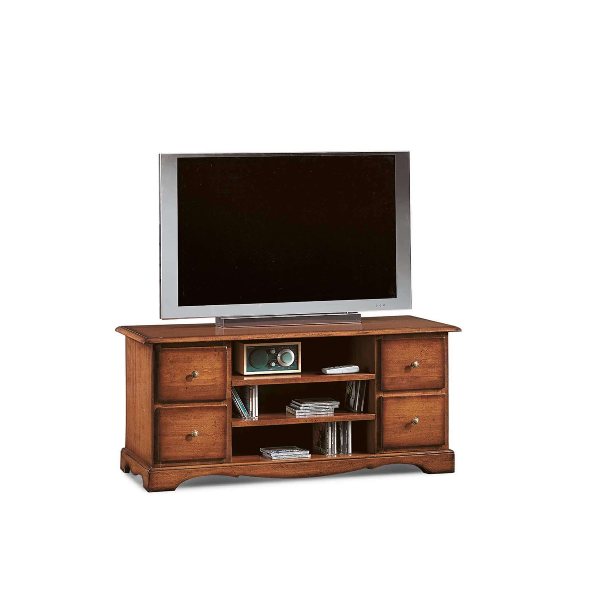 KIMBALL - mobile porta tv in legno massello 117x49x53 Tinta noce in Supporti da terra Milani Home - Dueville, commercioVirtuoso.it