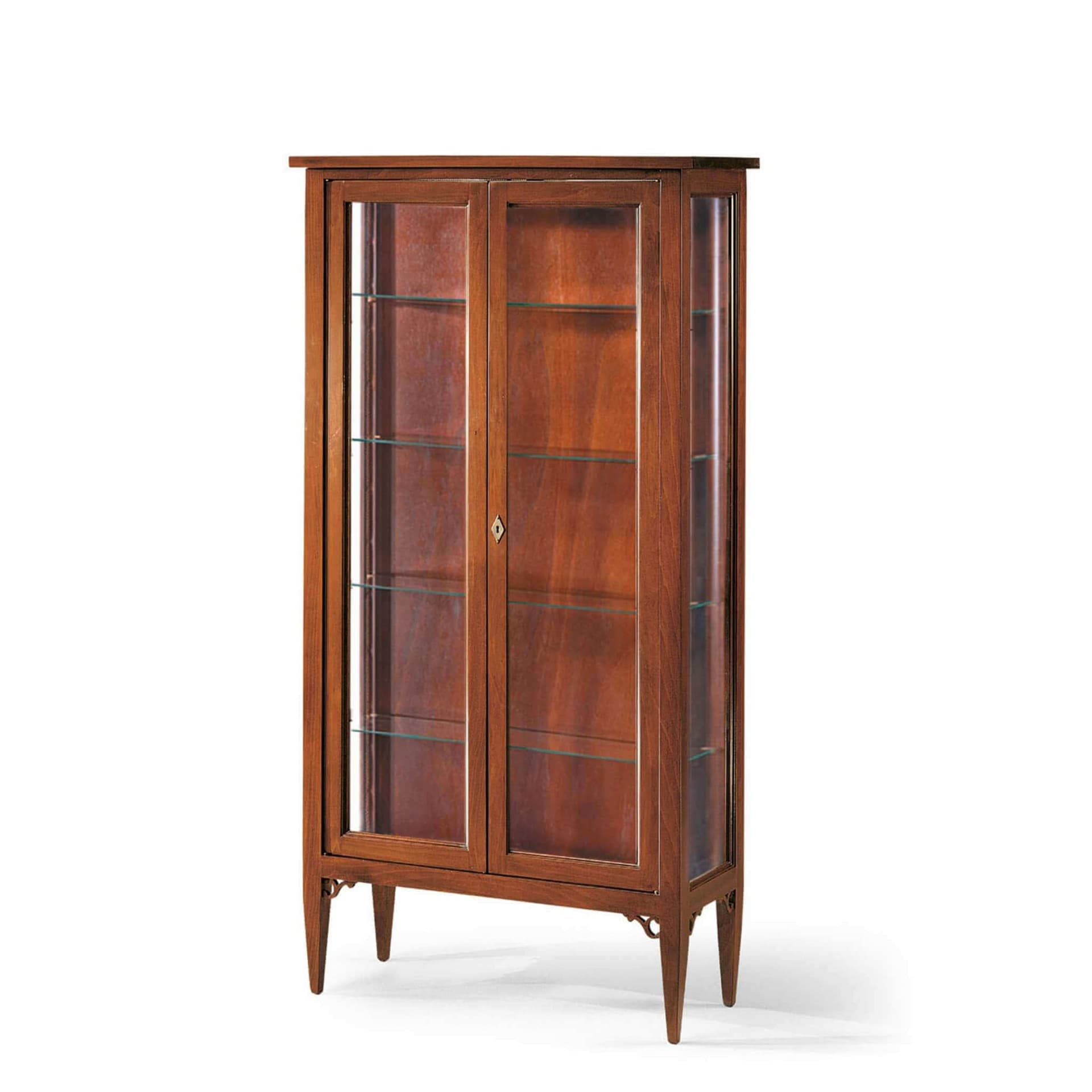 CHRISTAL - credenza con vetrina in legno massello 89x34x170 Tinta noce in Credenze Milani Home - Dueville, commercioVirtuoso.it