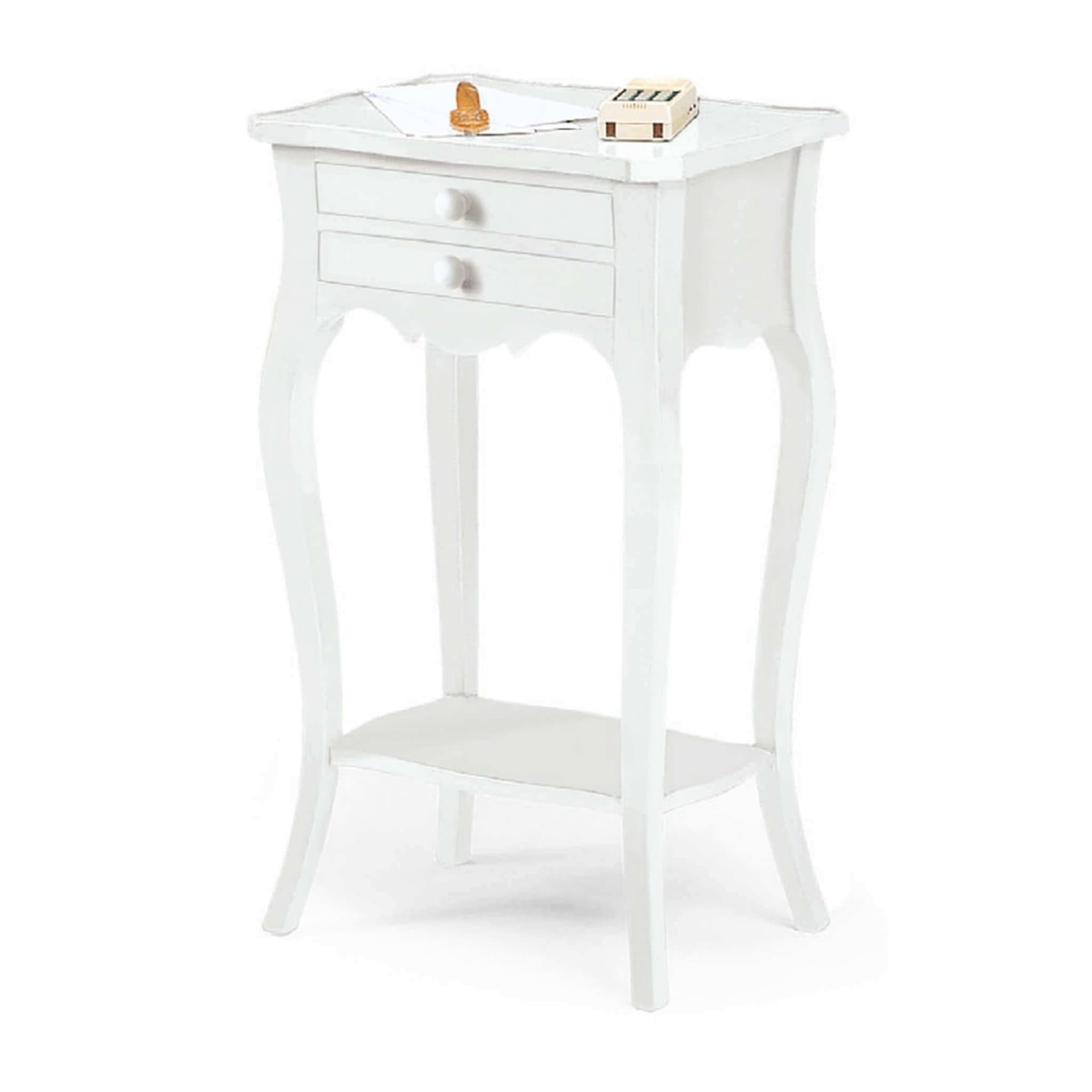 JUSTIN - mobile portatelefono in legno massello 44x32x71 Bianco in Comò e cassettiere Milani Home - Dueville, commercioVirtuoso.it