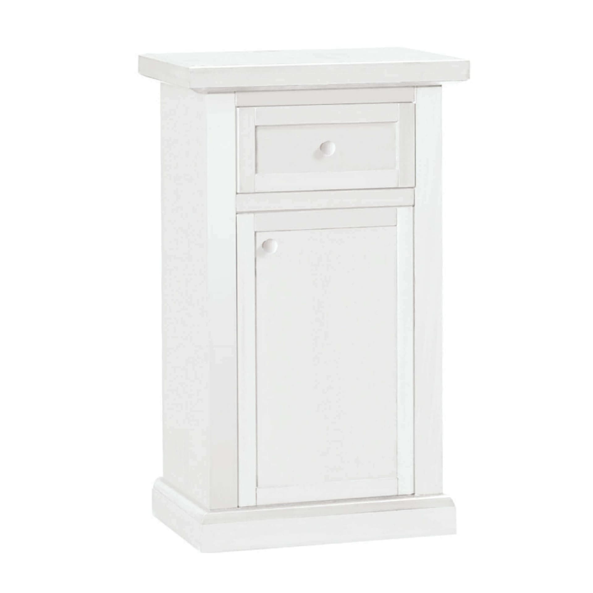 KALEB - mobile portatelefono in legno massello 46x31x76 Bianco in Comò e cassettiere Milani Home - Dueville, commercioVirtuoso.it
