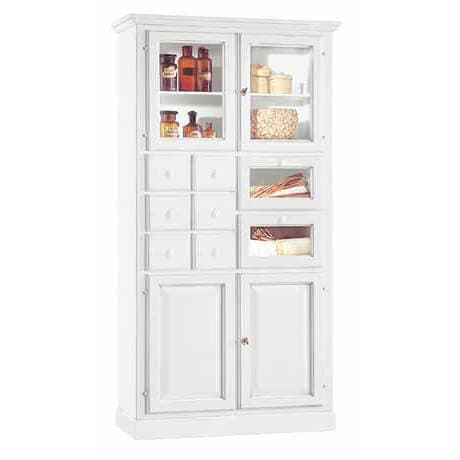 MADDISON - dispensa in legno massello 107x45x203 Bianco in Credenze Milani Home - Dueville, commercioVirtuoso.it