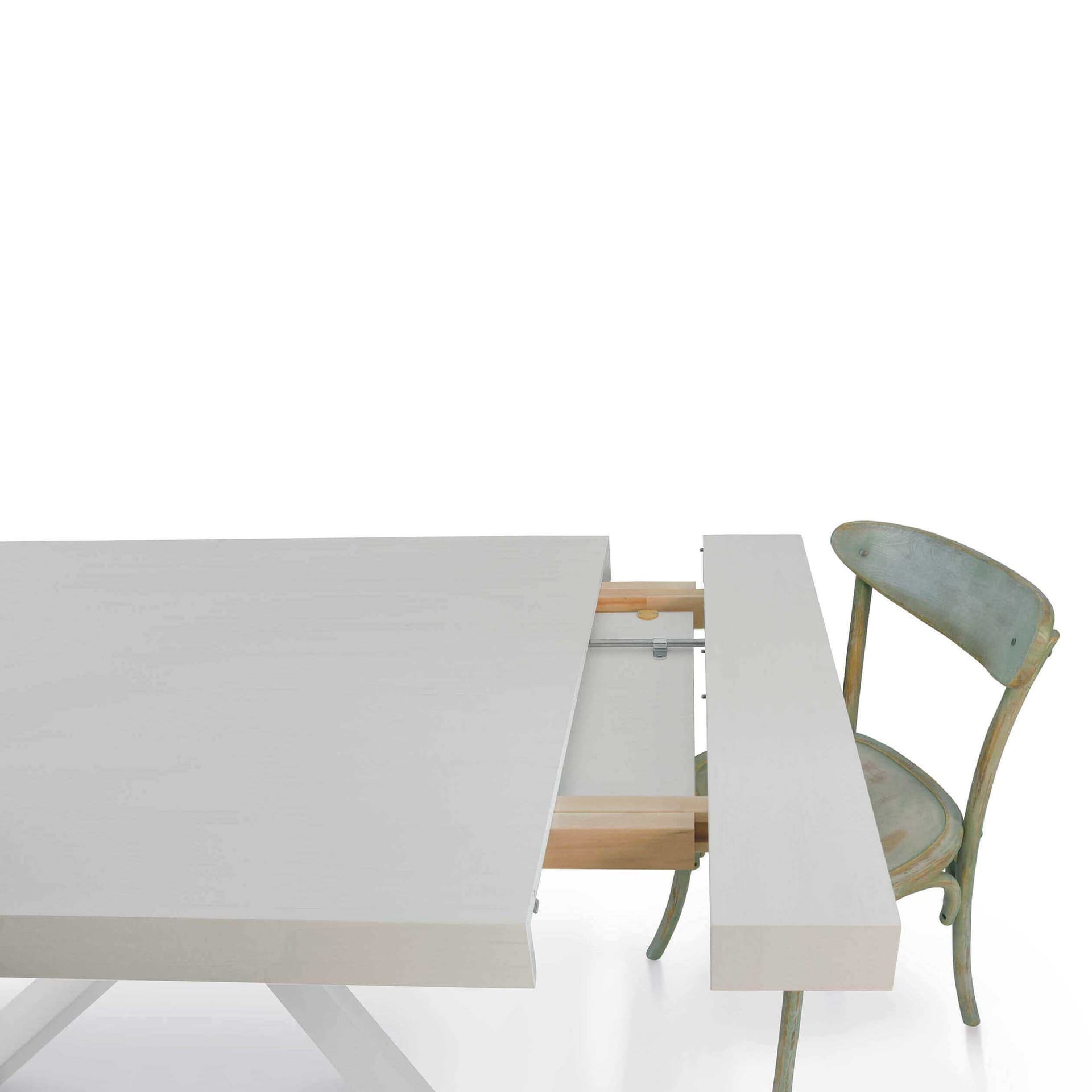 FLORA - tavolo in legno e metallo cm 90x160/210/260x75 h Bianco in Tavoli da sala da pranzo Milani Home - Dueville, commercioVirtuoso.it