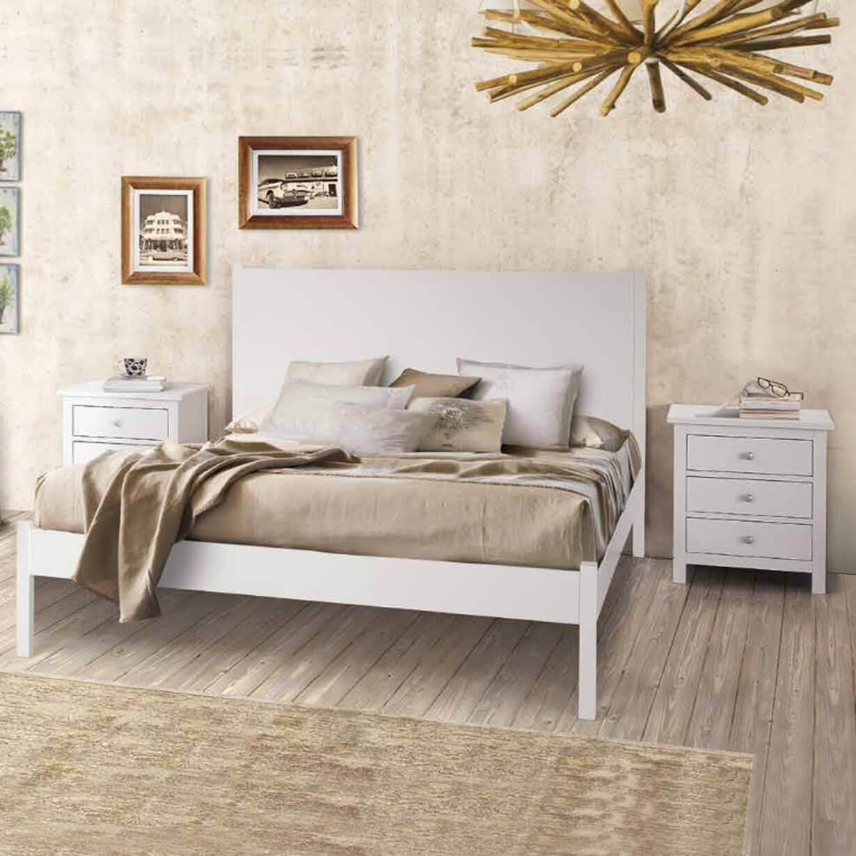 AMOROSA - letto singolo in legno bianco cm 174 x 212 x 115 h Bianco in Strutture letto Milani Home - Dueville, commercioVirtuoso.it
