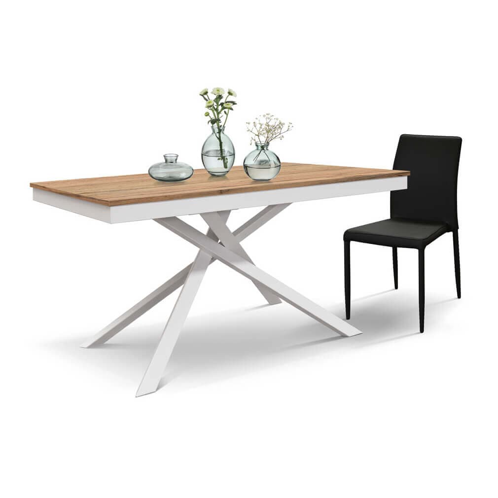 ANTHEA - tavolo da pranzo allungabile cm 90 x 160/220 x 77 h Quercia Chiaro in Tavoli da sala da pranzo Milani Home - Dueville, commercioVirtuoso.it