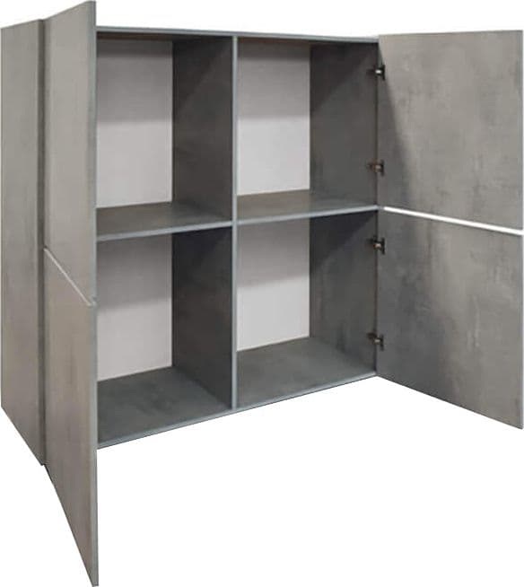 CERBERO - credenza moderna con ante ammortizzate cm 136 x 50 x 140 h Cemento in Credenze Milani Home - Dueville, commercioVirtuoso.it