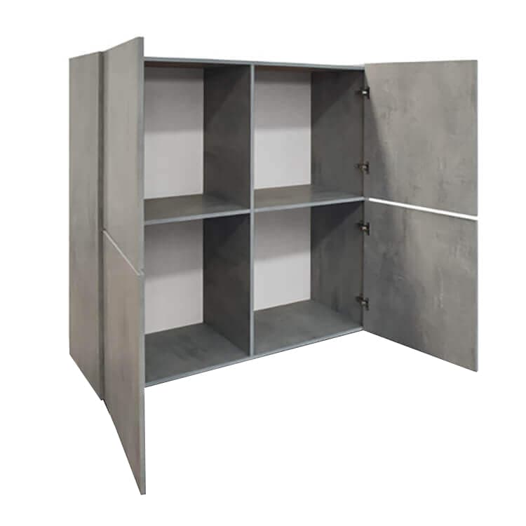 CERBERO - credenza moderna con ante ammortizzate cm 136 x 50 x 140 h Cemento in Credenze Milani Home - Dueville, commercioVirtuoso.it