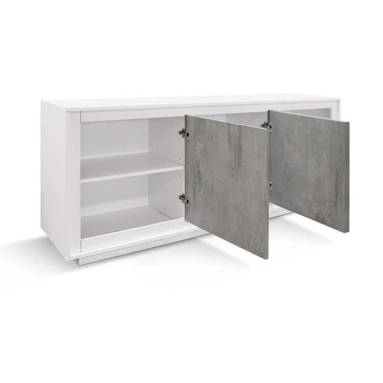 ANANKE - madia moderna con ante ammortizzate cm 180 x 50 x 80 h Cemento in Credenze Milani Home - Dueville, commercioVirtuoso.it
