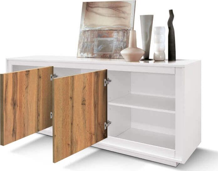 ANANKE - madia moderna con ante ammortizzate cm 180 x 50 x 80 h Quercia Chiaro in Credenze Milani Home - Dueville, commercioVirtuoso.it