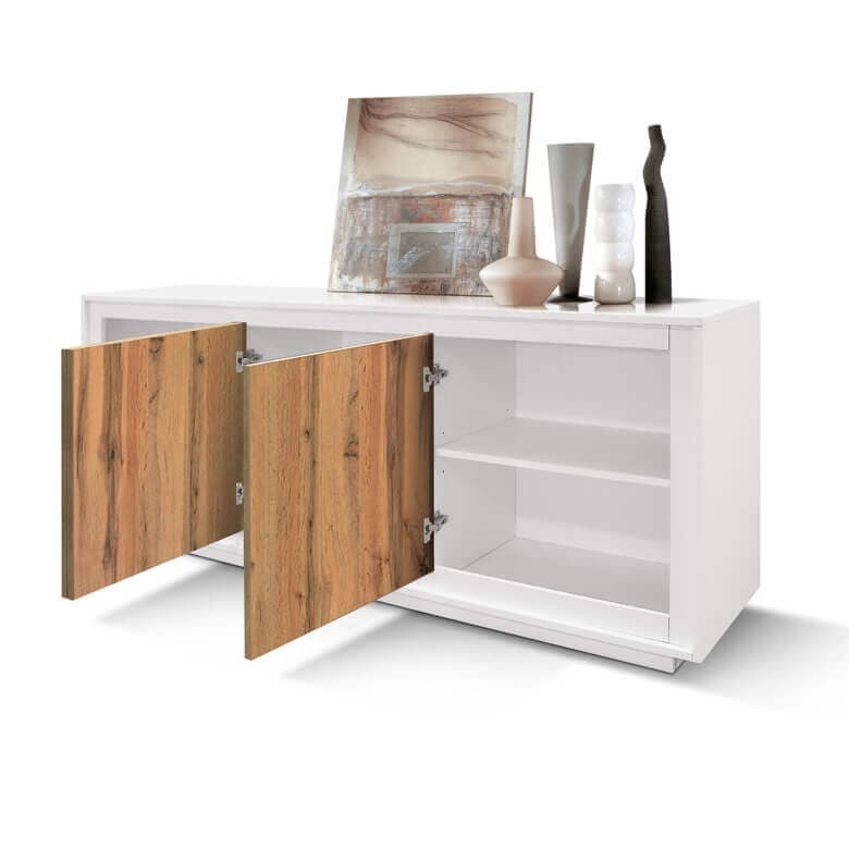 ANANKE - madia moderna con ante ammortizzate cm 180 x 50 x 80 h Quercia Chiaro in Credenze Milani Home - Dueville, commercioVirtuoso.it
