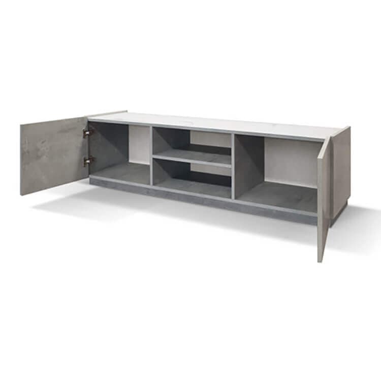 GORGON - porta tv moderno di design cm 160 x 45 x 45 h Cemento in Supporti da terra Milani Home - Dueville, commercioVirtuoso.it