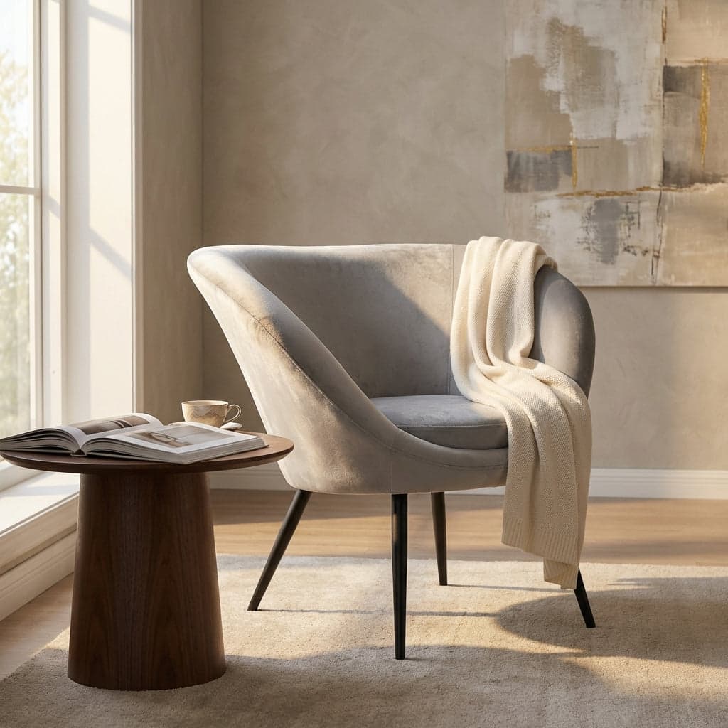 ELISSIA - poltrona moderna in velluto cm 72,5 x 87,5 x 78 h Grigio in Sedie Milani Home - Dueville, commercioVirtuoso.it