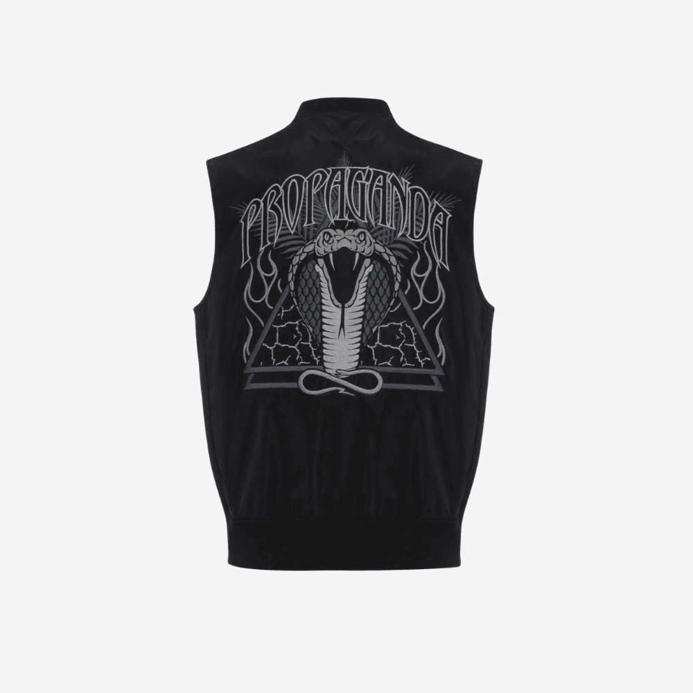 Smanicato Propaganda Triangle Cobrahm Sleeveless Bomber black in Gilet Glad Store - Genova, commercioVirtuoso.it