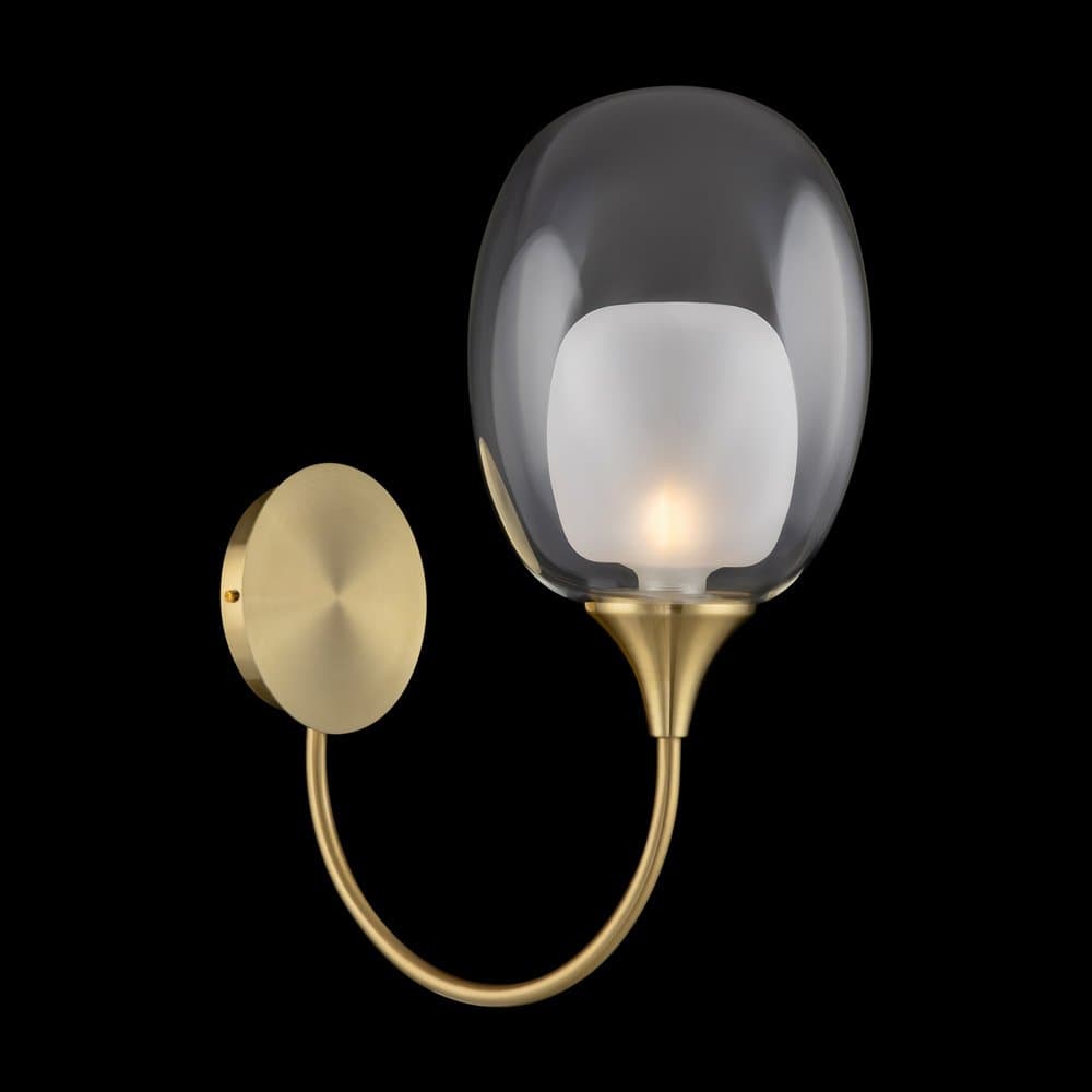 Applique Contemporanea Aura Struttura Metallo Ottone 1 Luce Diffusore Vetro in Applique LuceArt - Montecorvino Pugliano, commercioVirtuoso.it
