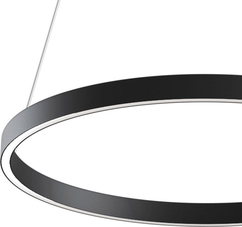 Lampadario A Sospensione Moderno Rim Alluminio Nero Led 37W in Lampade a sospensione LuceArt - Montecorvino Pugliano, commercioVirtuoso.it