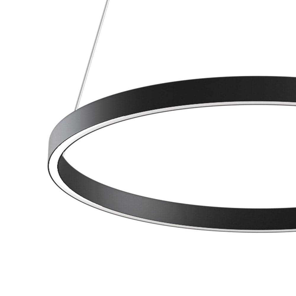 Lampadario A Sospensione Moderno Rim Alluminio Nero Led 37W in Lampade a sospensione LuceArt - Montecorvino Pugliano, commercioVirtuoso.it