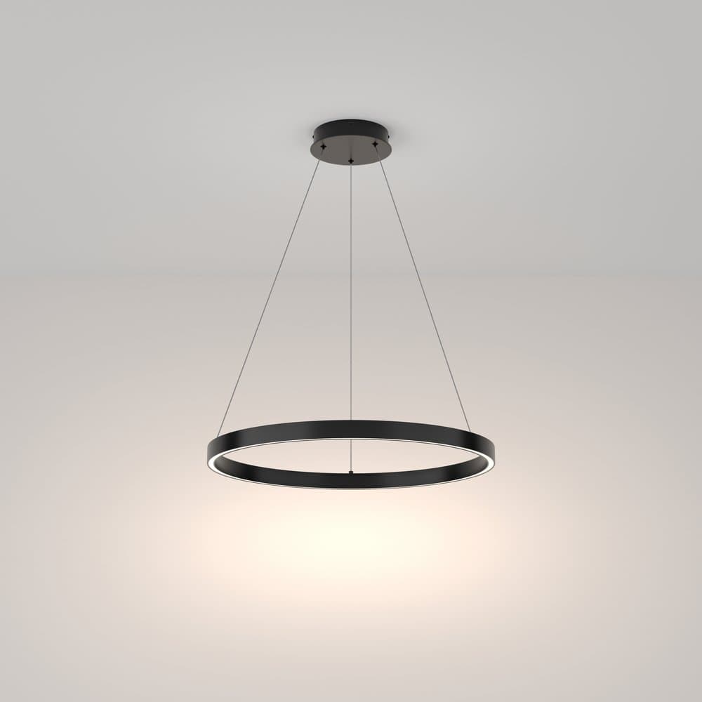 Lampadario A Sospensione Moderno Rim Alluminio Nero Led 37W in Lampade a sospensione LuceArt - Montecorvino Pugliano, commercioVirtuoso.it