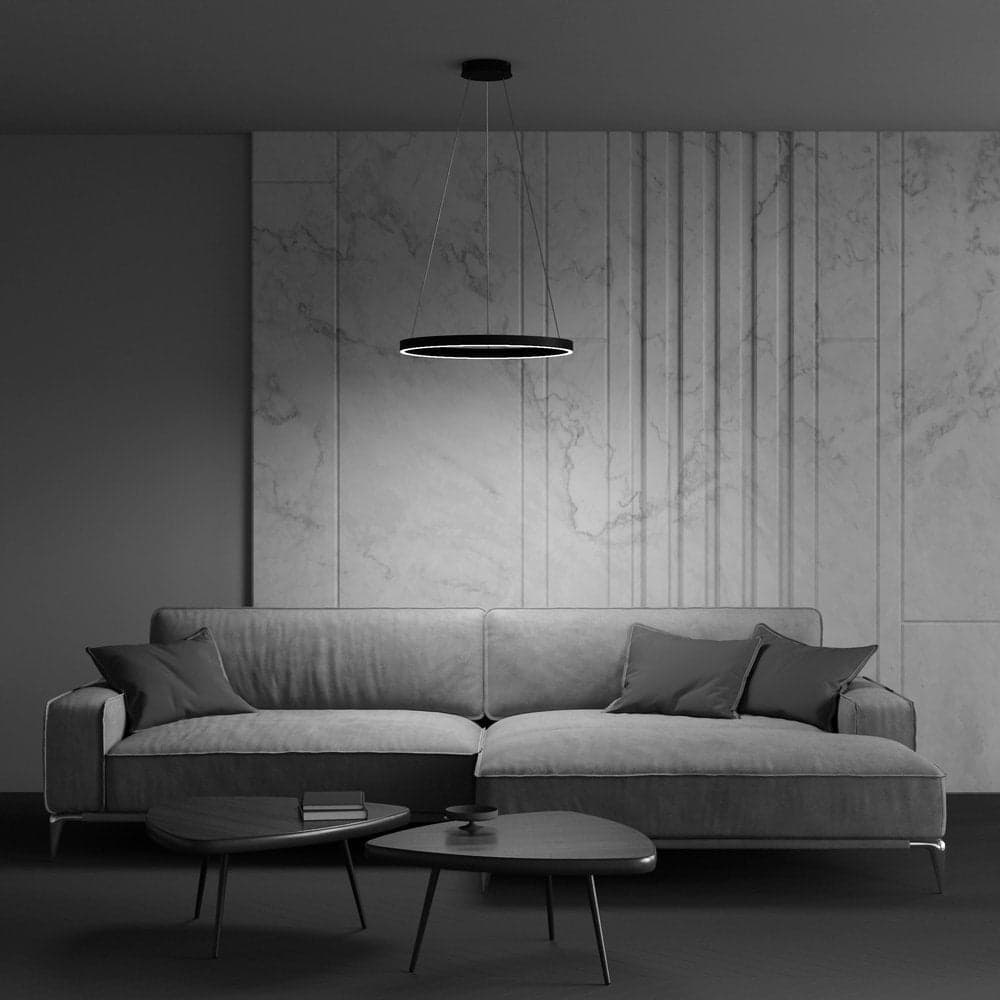 Lampadario A Sospensione Moderno Rim Alluminio Nero Led 37W in Lampade a sospensione LuceArt - Montecorvino Pugliano, commercioVirtuoso.it