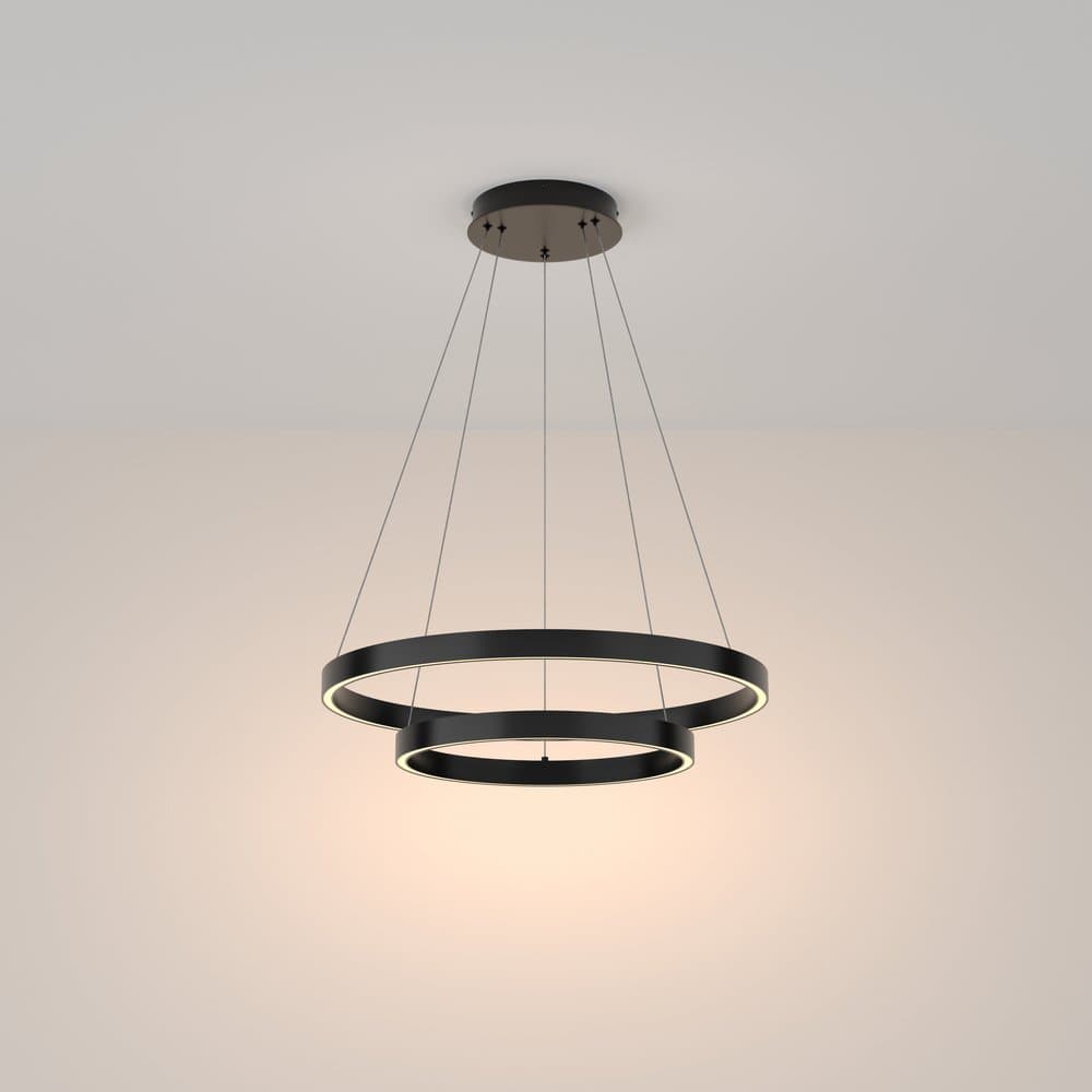 Lampadario A Sospensione Moderno Rim Alluminio Nero Luce Led 61W in Lampade a sospensione LuceArt - Montecorvino Pugliano, commercioVirtuoso.it