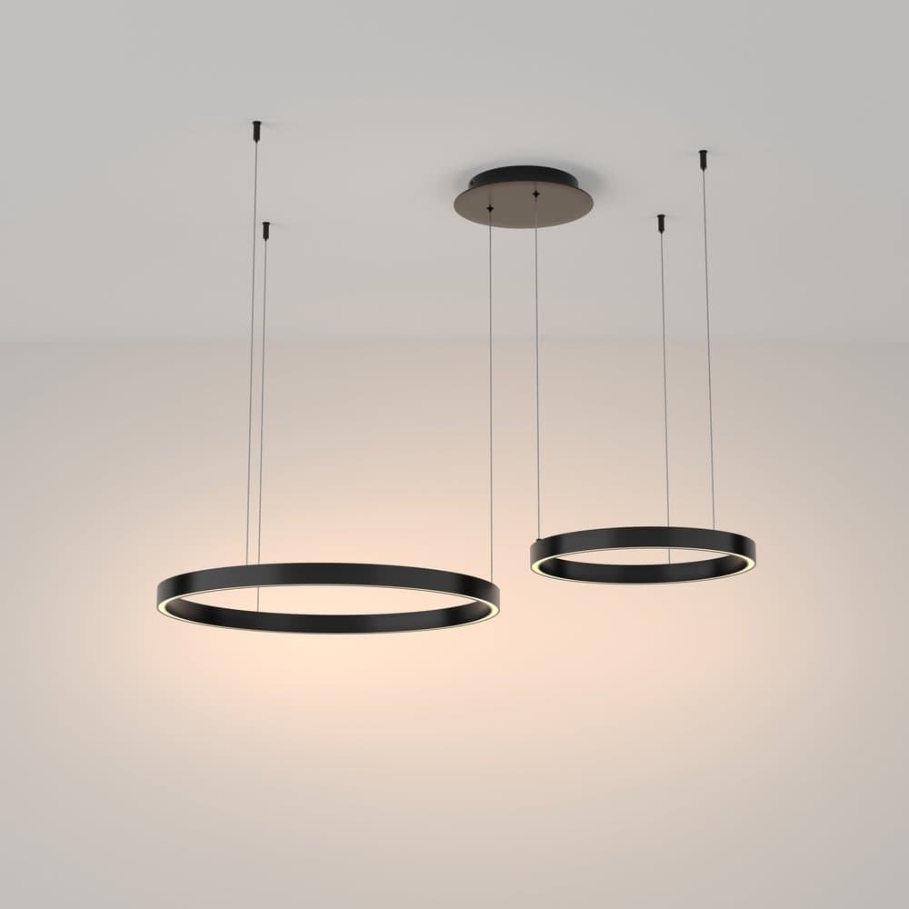 Lampadario A Sospensione Moderno Rim Alluminio Nero Luce Led 61W in Lampade a sospensione LuceArt - Montecorvino Pugliano, commercioVirtuoso.it