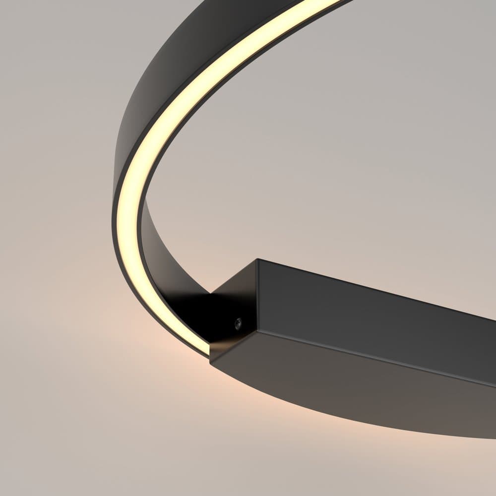 Applique Da Parete Moderno Rim Alluminio Nero 1 Luce Led 37W in Applique LuceArt - Montecorvino Pugliano, commercioVirtuoso.it