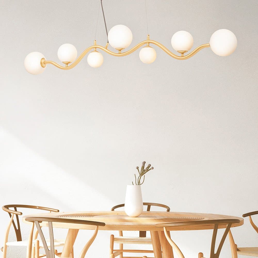 Lampadario Contemporaneo Uva Metallo Oro 7 Luci Diffusori Bianchi in Lampade a sospensione LuceArt - Montecorvino Pugliano, commercioVirtuoso.it