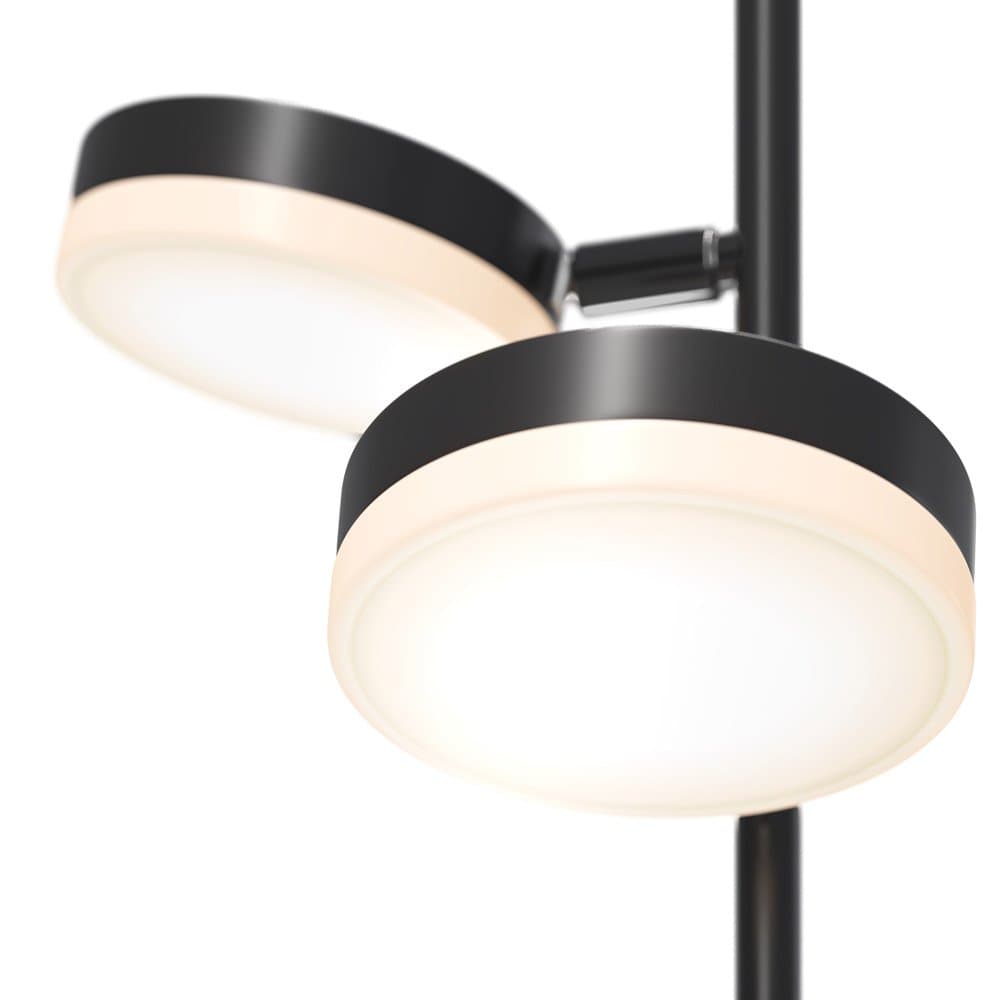 Piantana Lampada Da Terra Moderno Fad Metallo Nero Acrilico 2 Luci Led 12W in Lampade da terra LuceArt - Montecorvino Pugliano, commercioVirtuoso.it