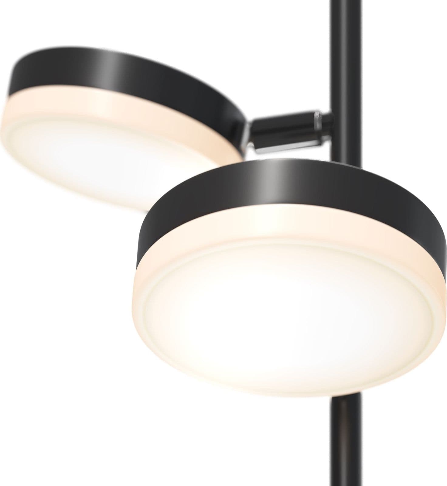 Piantana Lampada Da Terra Moderno Fad Metallo Nero Acrilico 2 Luci Led 12W in Lampade da terra LuceArt - Montecorvino Pugliano, commercioVirtuoso.it