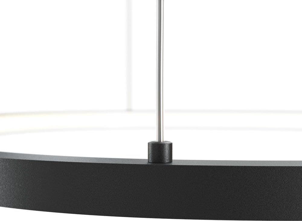Lampadario A Sospensione Moderno Glint Alluminio Nero Luce Led 24W in Lampade a sospensione LuceArt - Montecorvino Pugliano, commercioVirtuoso.it