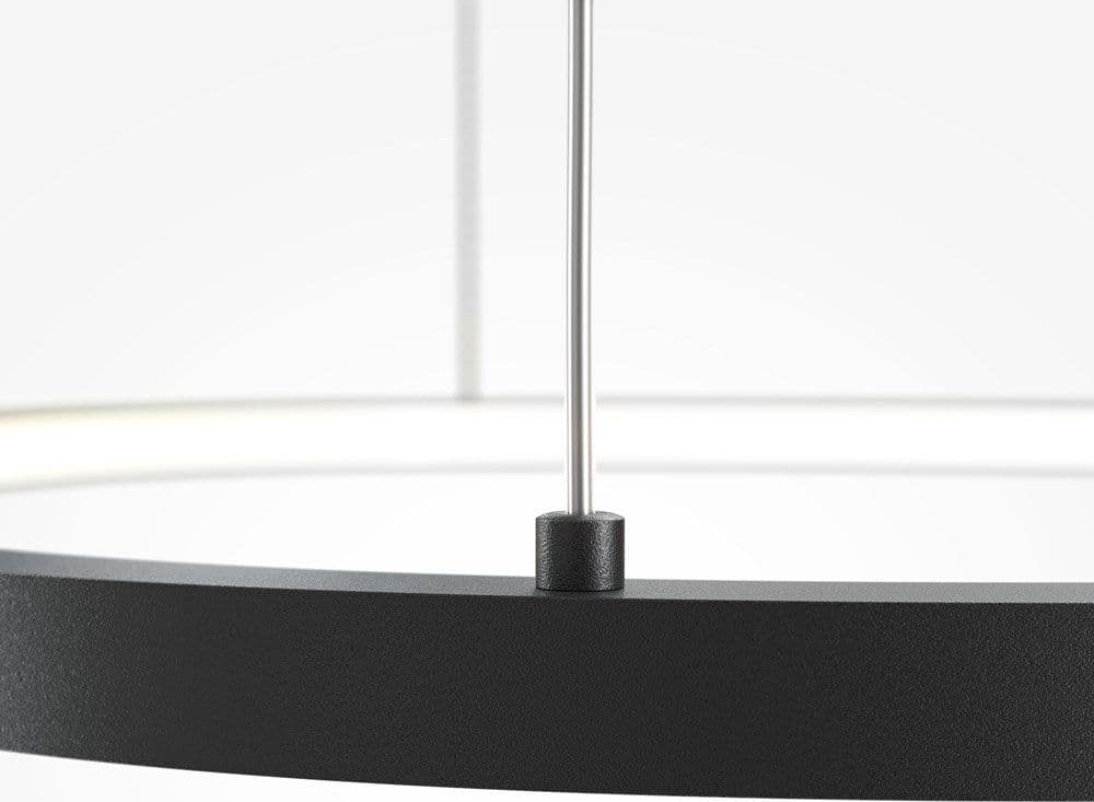 Lampadario A Sospensione Moderno Glint Alluminio Nero Luce Led 24W in Lampade a sospensione LuceArt - Montecorvino Pugliano, commercioVirtuoso.it