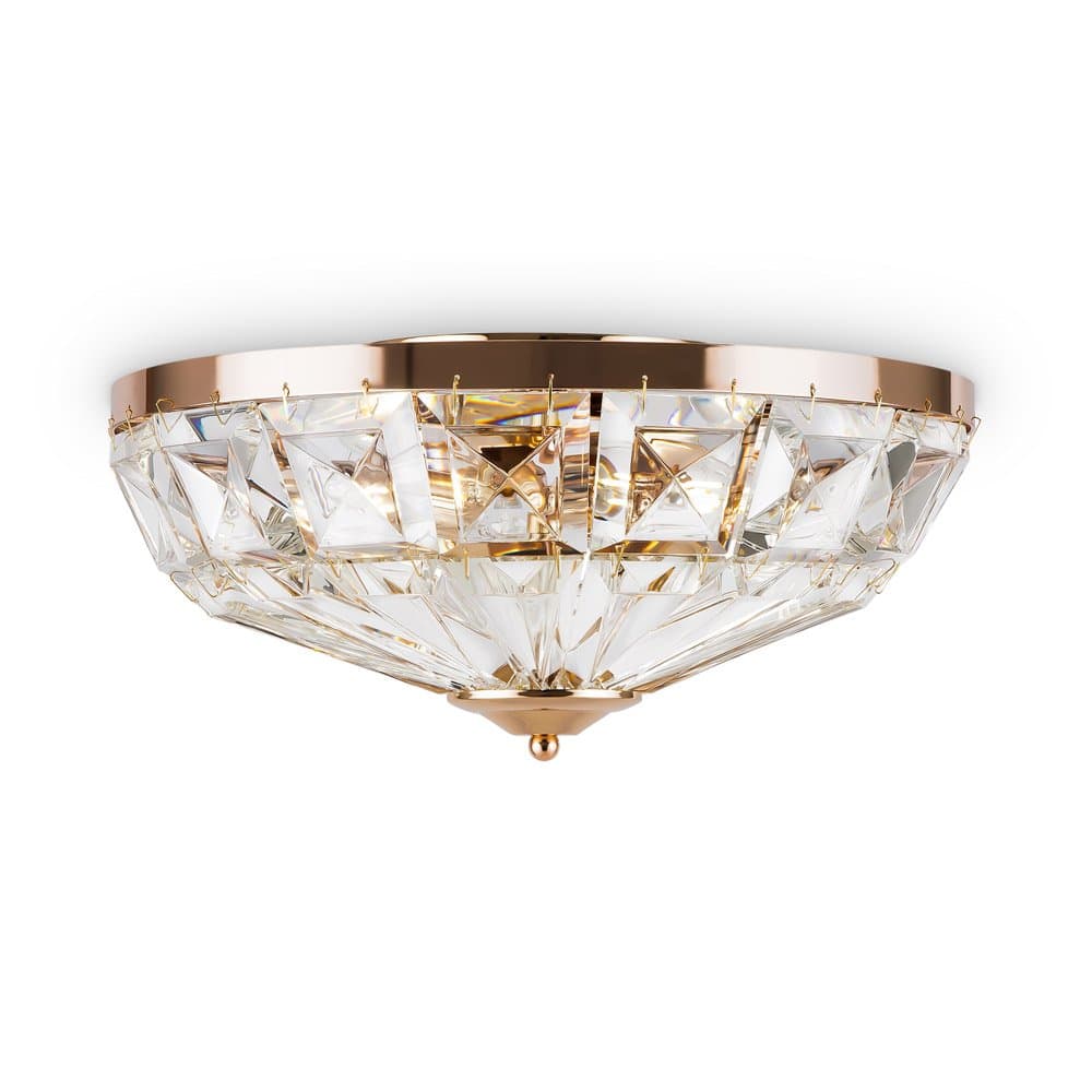 Plafoniera Contemporanea Facet Metallo Oro 4 Luci Diffusori Vetro in Plafoniere LuceArt - Montecorvino Pugliano, commercioVirtuoso.it