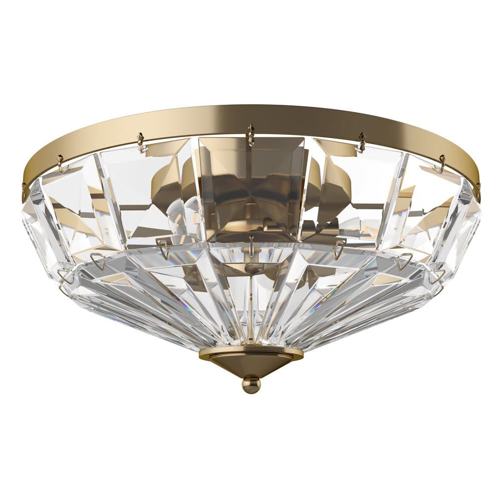 Plafoniera Contemporanea Facet Metallo Oro 4 Luci Diffusori Vetro in Plafoniere LuceArt - Montecorvino Pugliano, commercioVirtuoso.it