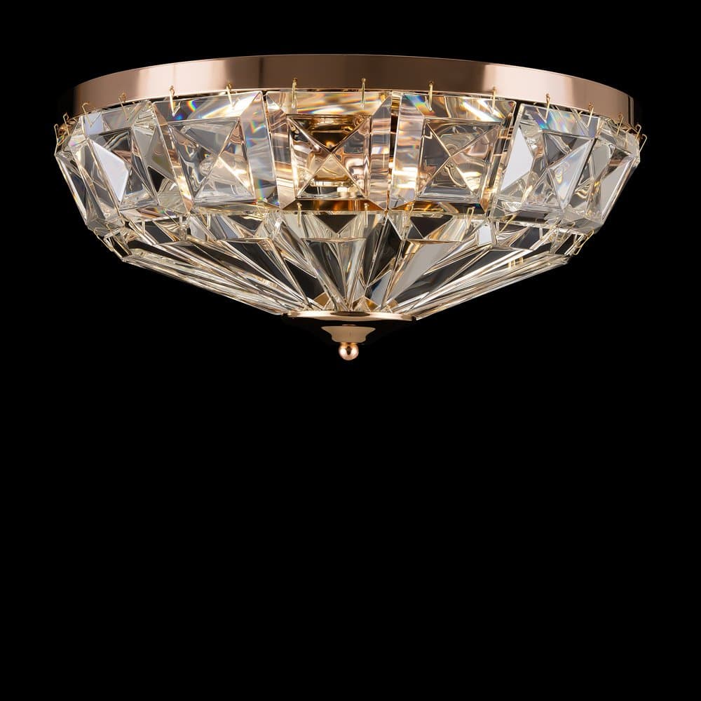 Plafoniera Contemporanea Facet Metallo Oro 4 Luci Diffusori Vetro in Plafoniere LuceArt - Montecorvino Pugliano, commercioVirtuoso.it