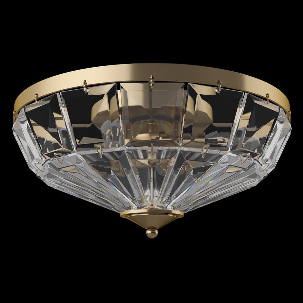 Plafoniera Contemporanea Facet Metallo Oro 4 Luci Diffusori Vetro in Plafoniere LuceArt - Montecorvino Pugliano, commercioVirtuoso.it
