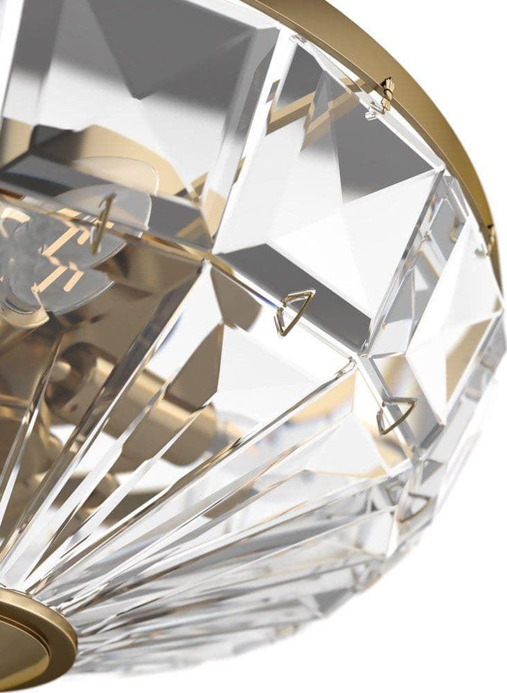 Plafoniera Contemporanea Facet Metallo Oro 4 Luci Diffusori Vetro in Plafoniere LuceArt - Montecorvino Pugliano, commercioVirtuoso.it