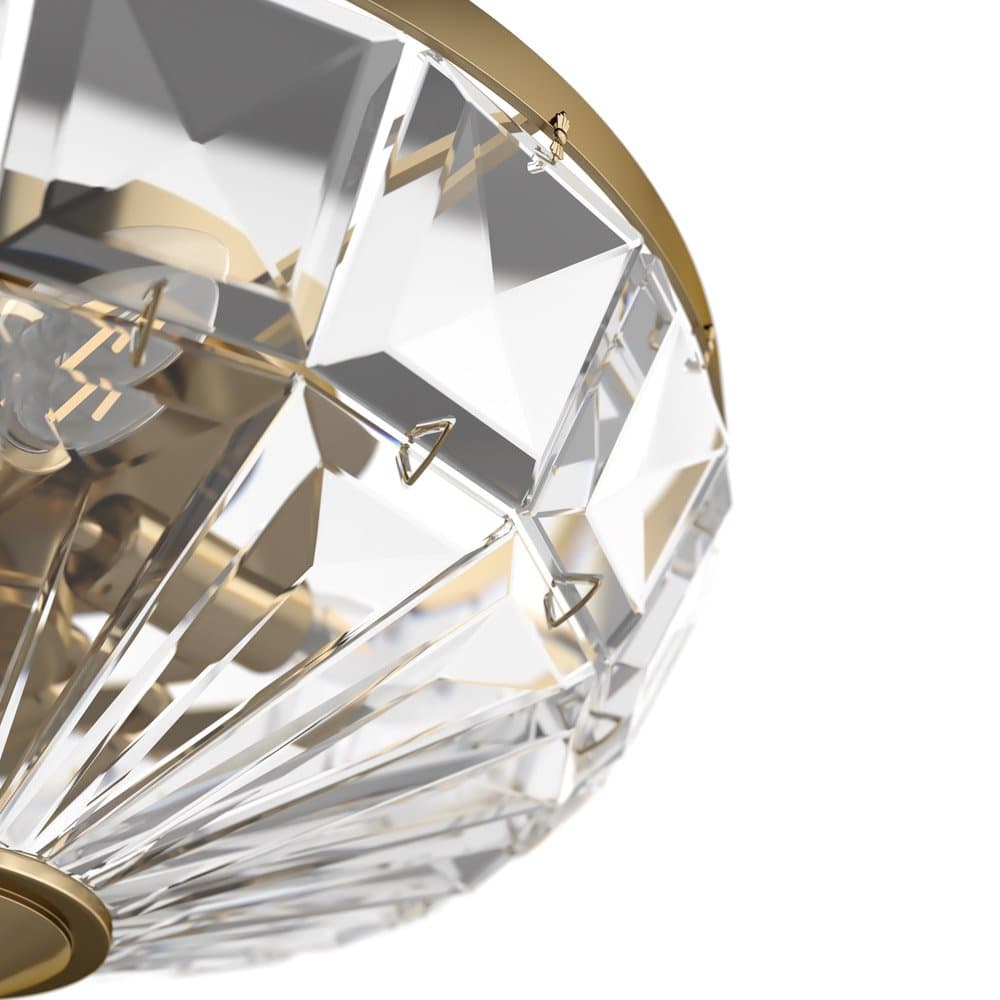 Plafoniera Contemporanea Facet Metallo Oro 4 Luci Diffusori Vetro in Plafoniere LuceArt - Montecorvino Pugliano, commercioVirtuoso.it