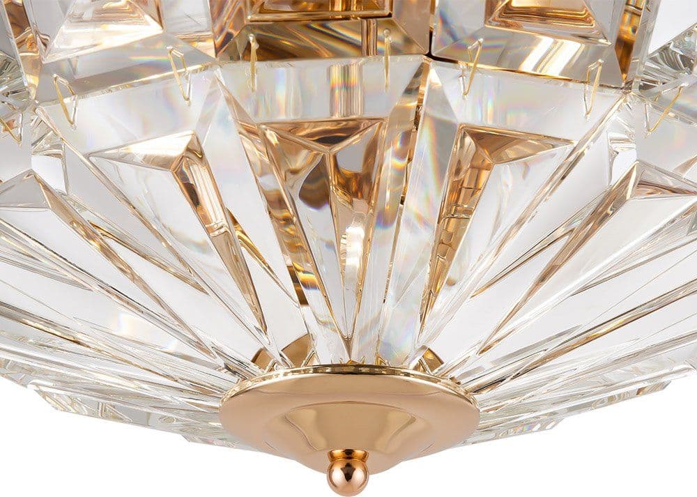 Plafoniera Contemporanea Facet Metallo Oro 4 Luci Diffusori Vetro in Plafoniere LuceArt - Montecorvino Pugliano, commercioVirtuoso.it