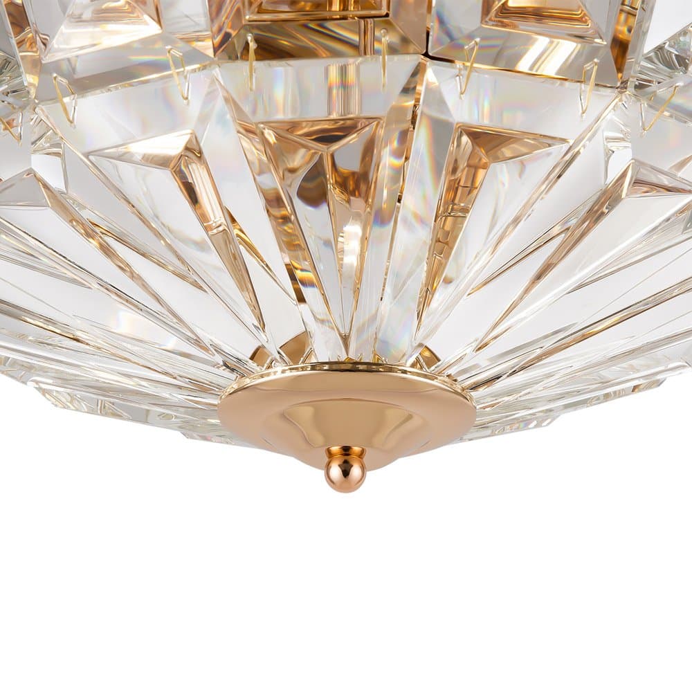 Plafoniera Contemporanea Facet Metallo Oro 4 Luci Diffusori Vetro in Plafoniere LuceArt - Montecorvino Pugliano, commercioVirtuoso.it