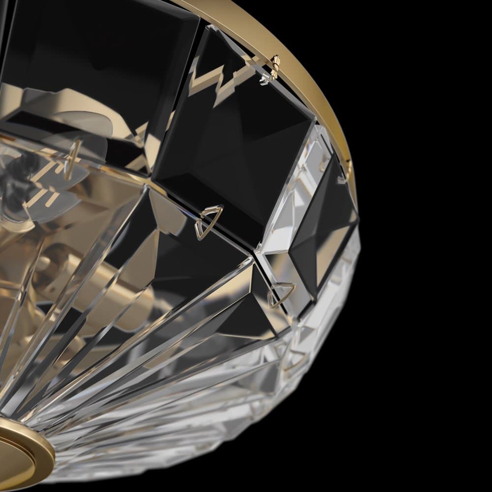 Plafoniera Contemporanea Facet Metallo Oro 4 Luci Diffusori Vetro in Plafoniere LuceArt - Montecorvino Pugliano, commercioVirtuoso.it