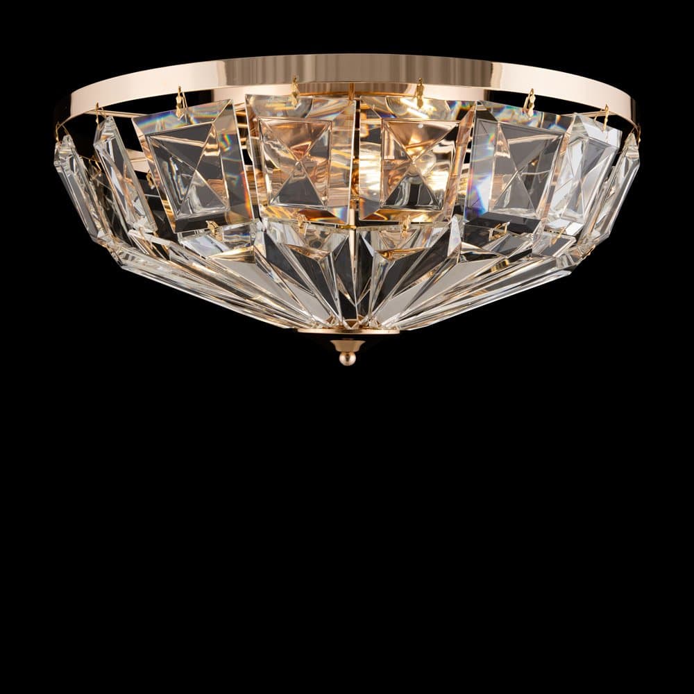 Plafoniera Contemporanea Facet Metallo Oro 6 Luci Diffusori Vetro in Plafoniere LuceArt - Montecorvino Pugliano, commercioVirtuoso.it