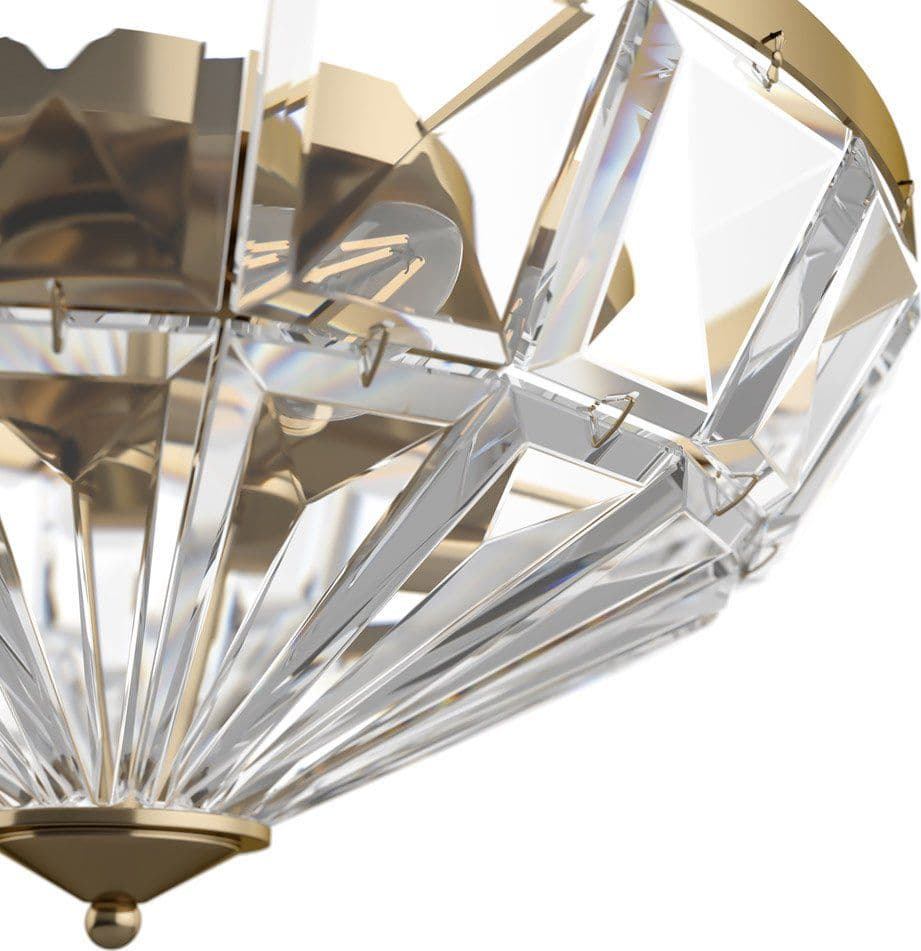 Plafoniera Contemporanea Facet Metallo Oro 6 Luci Diffusori Vetro in Plafoniere LuceArt - Montecorvino Pugliano, commercioVirtuoso.it