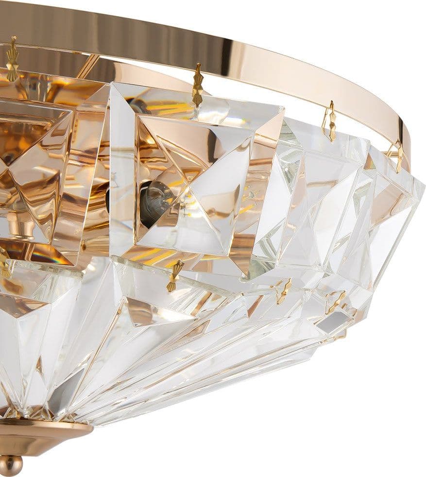 Plafoniera Contemporanea Facet Metallo Oro 6 Luci Diffusori Vetro in Plafoniere LuceArt - Montecorvino Pugliano, commercioVirtuoso.it